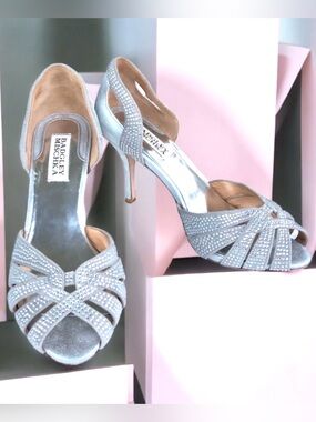 Badgley Mischa Silver Rhinestone Pumps